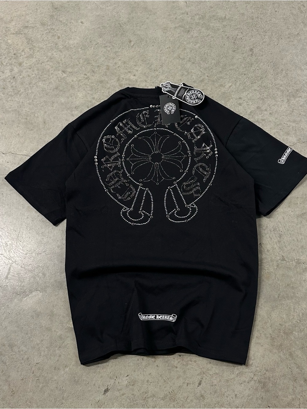 Chrome Hearts Black Short-Sleeve Logo Graphic Tee